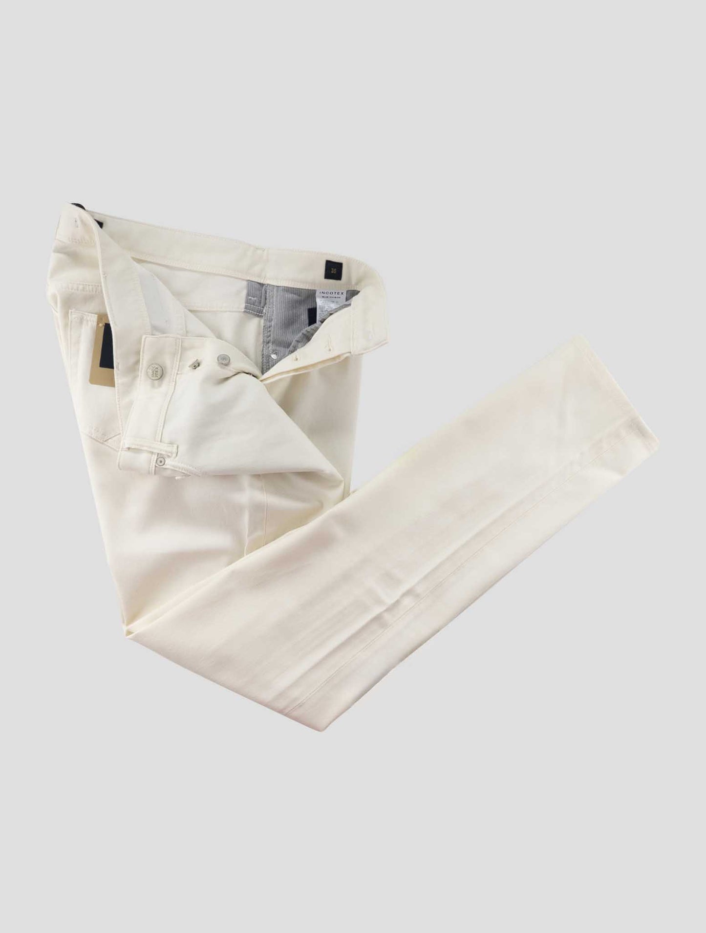Incotex White Virgin Wool Cotton Ea Jeans