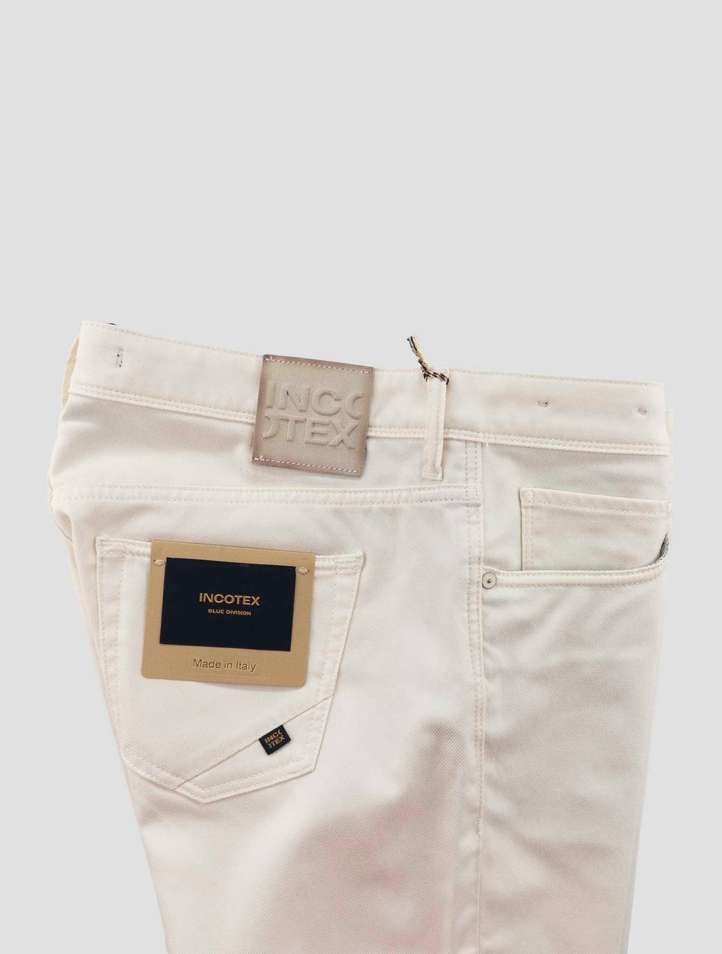 Incotex White Virgin Wool Cotton Ea Jeans