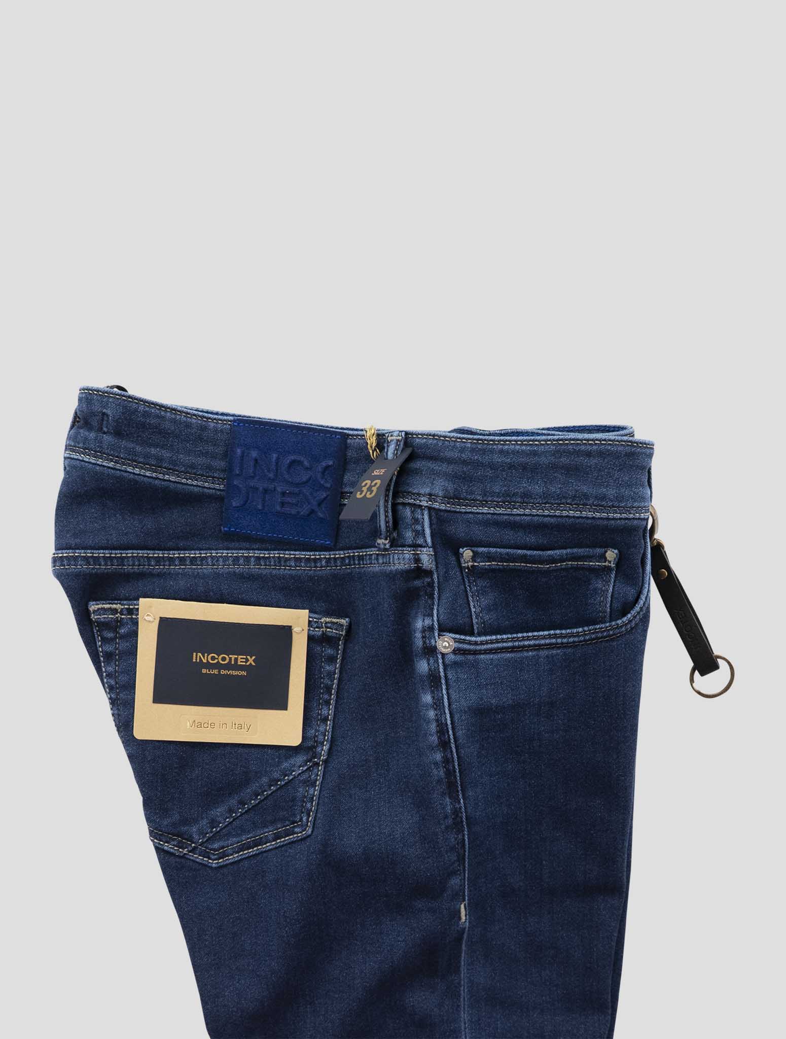 Incotex Dark Blue Cotton Pl Ea Jeans