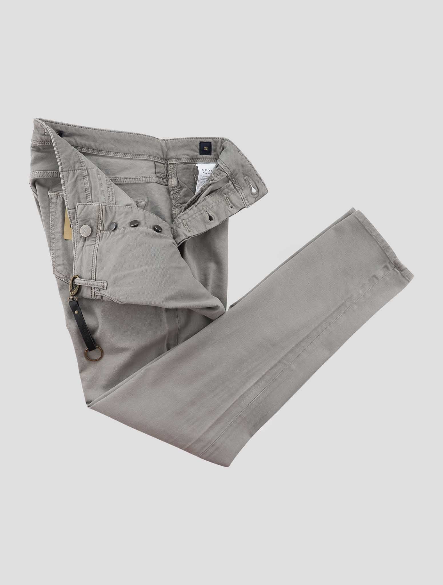 Incotex Gray Cotton Lyocell Ea Jeans