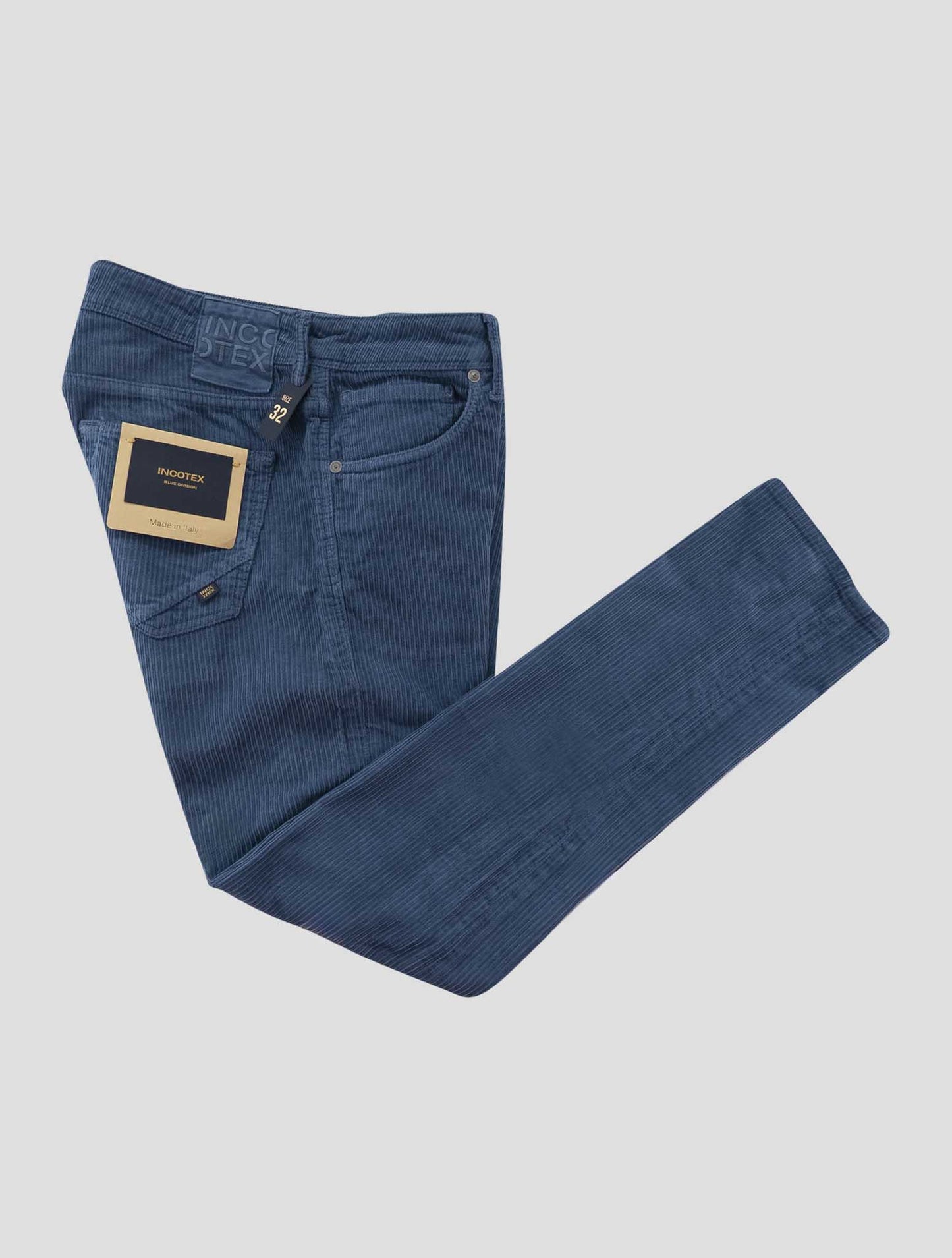 Incotex Blue Cotton Ea Velvet Jeans