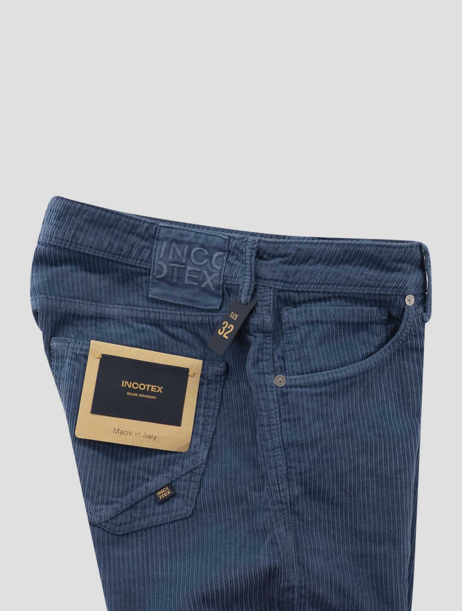 Incotex Blue Cotton Ea Velvet Jeans