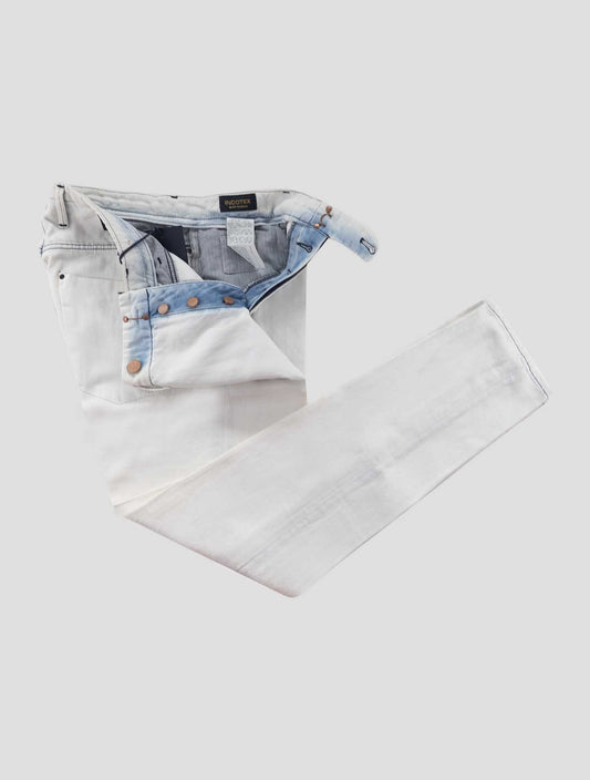 Incotex White Cotton Linen Jeans