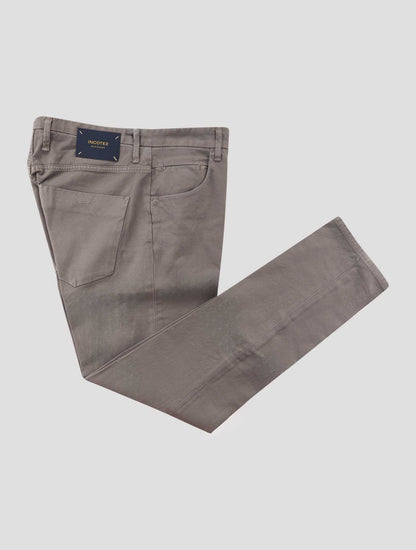 Incotex Taupe Cotton Linen Ea Jeans