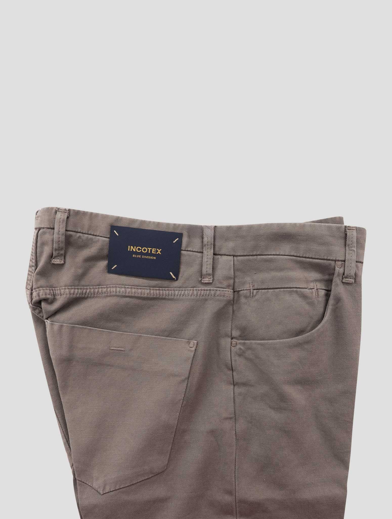 Incotex Taupe Cotton Linen Ea Jeans
