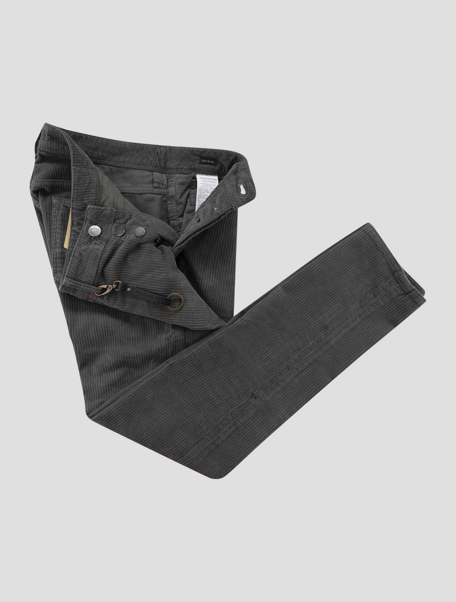 Incotex Green Gray Cotton Ea Velvet Jeans
