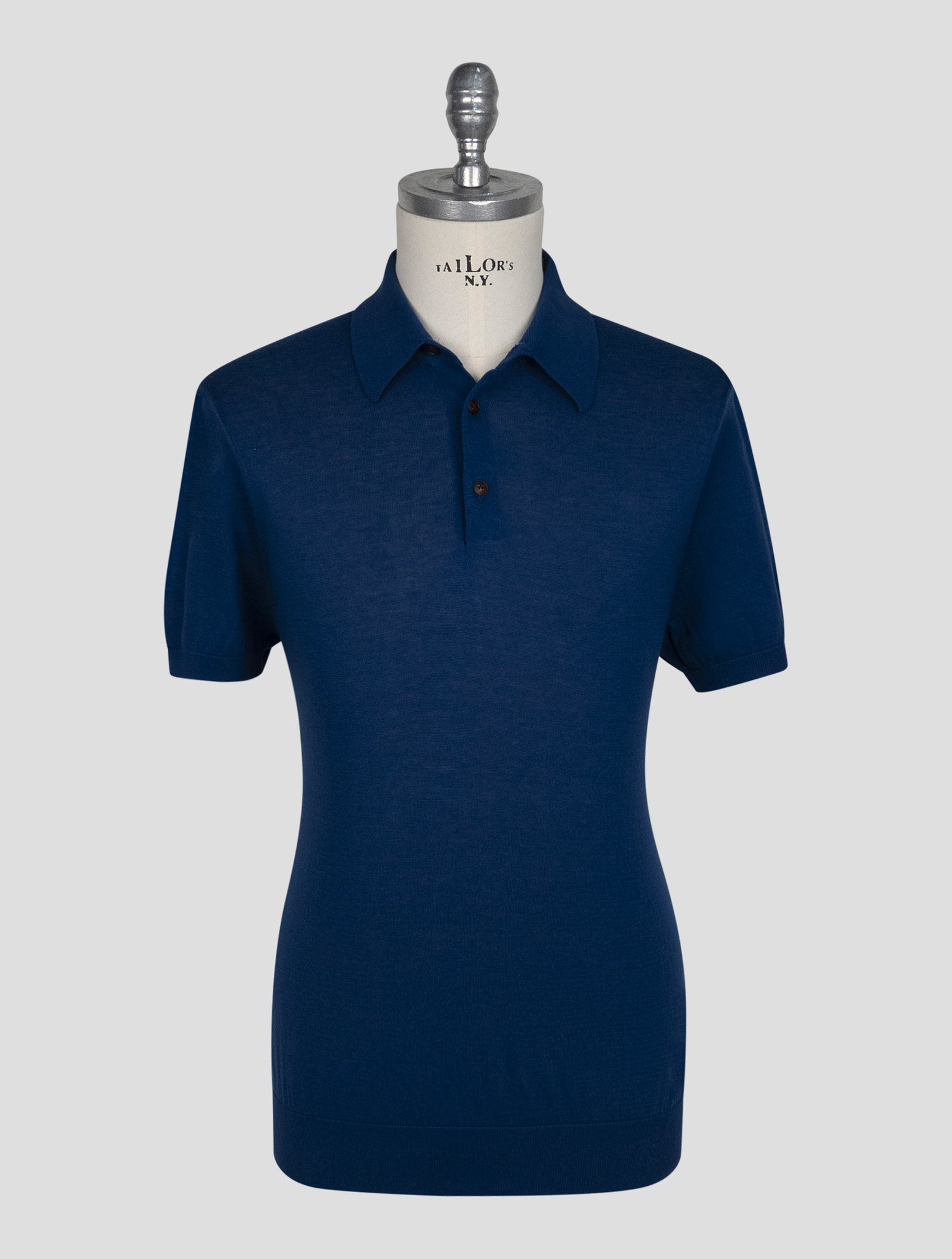 Kiton Blue Cotton Polo