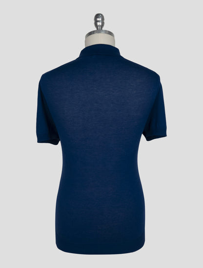 Kiton Blue Cotton Polo