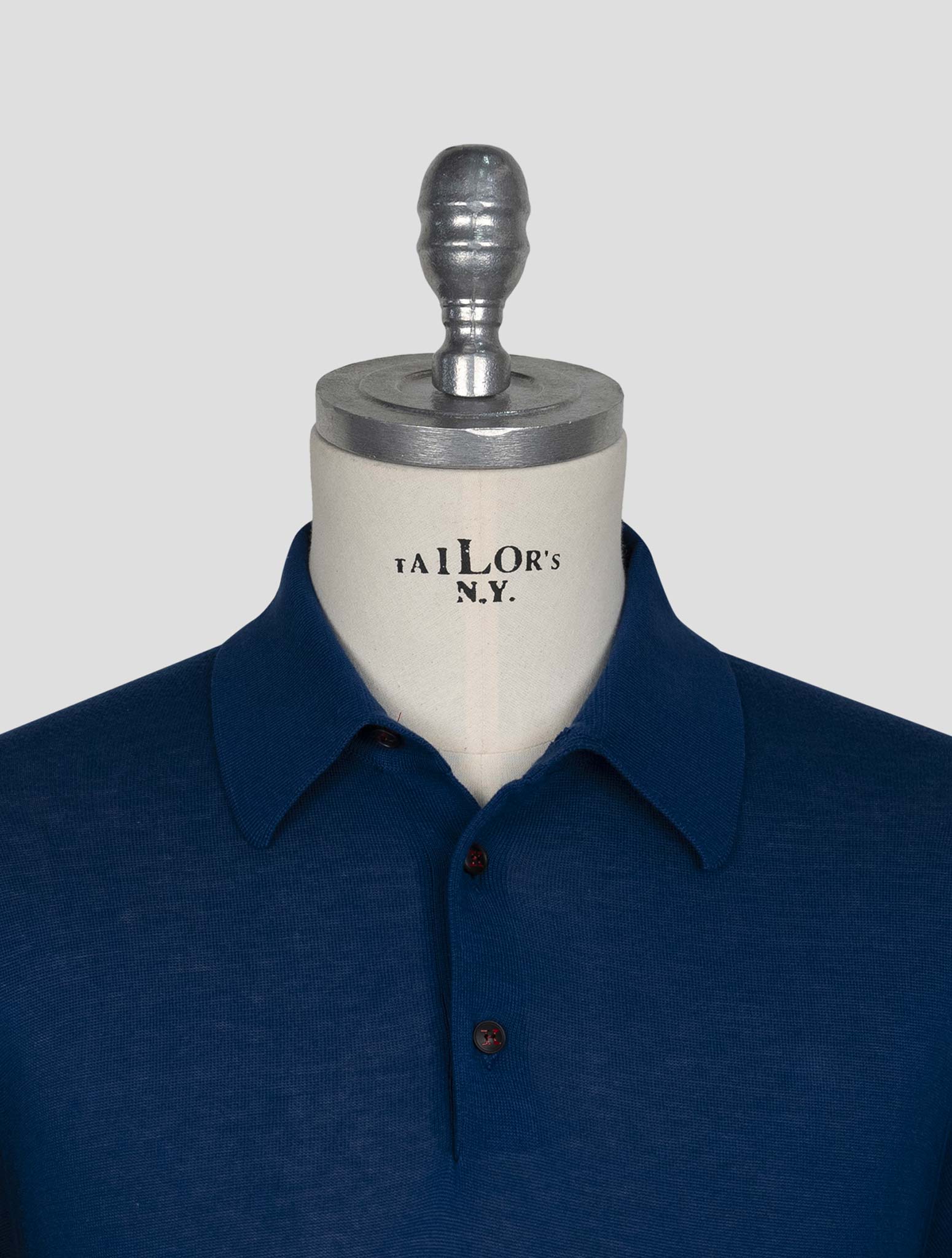 Kiton Blue Cotton Polo