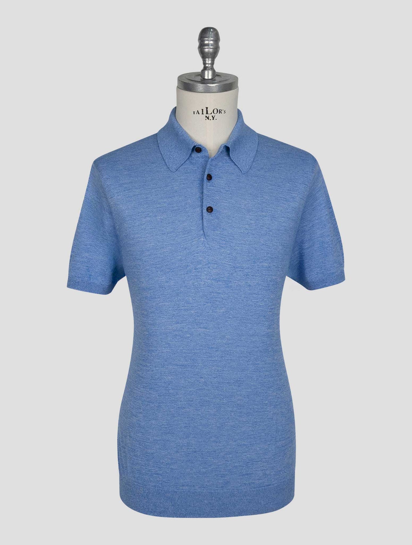 Kiton Light Blue Cotton Polo