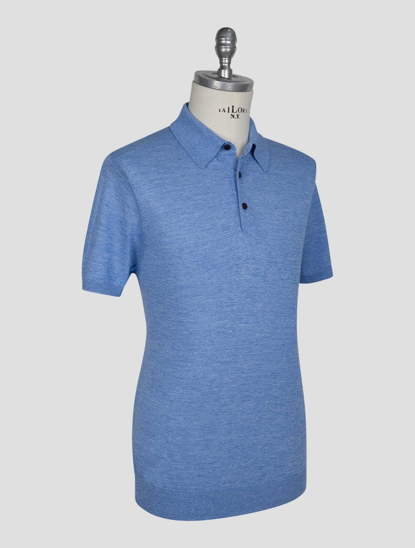 Kiton Light Blue Cotton Polo