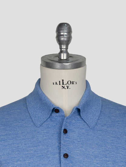 Kiton Light Blue Cotton Polo