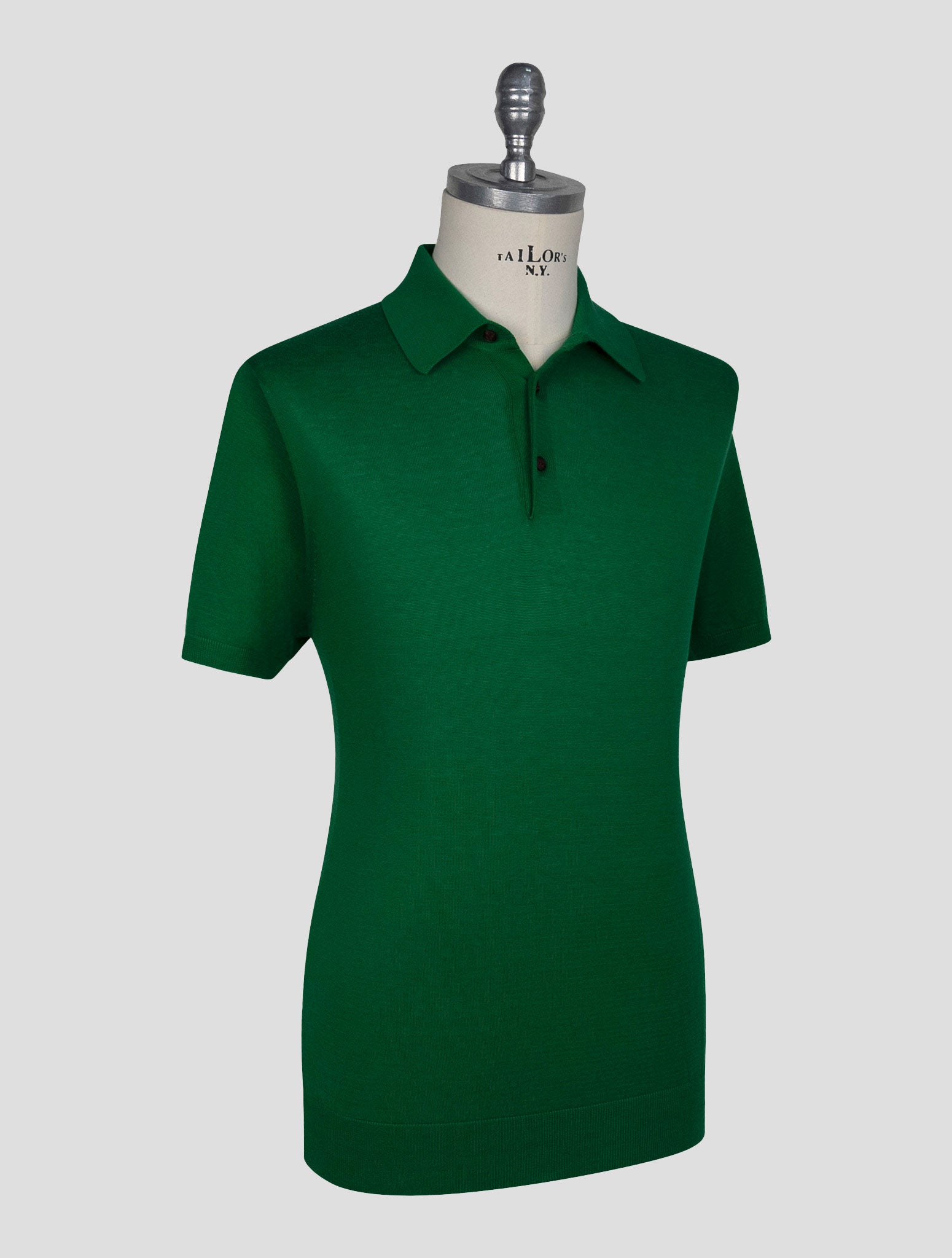 Kiton Green Cotton Polo