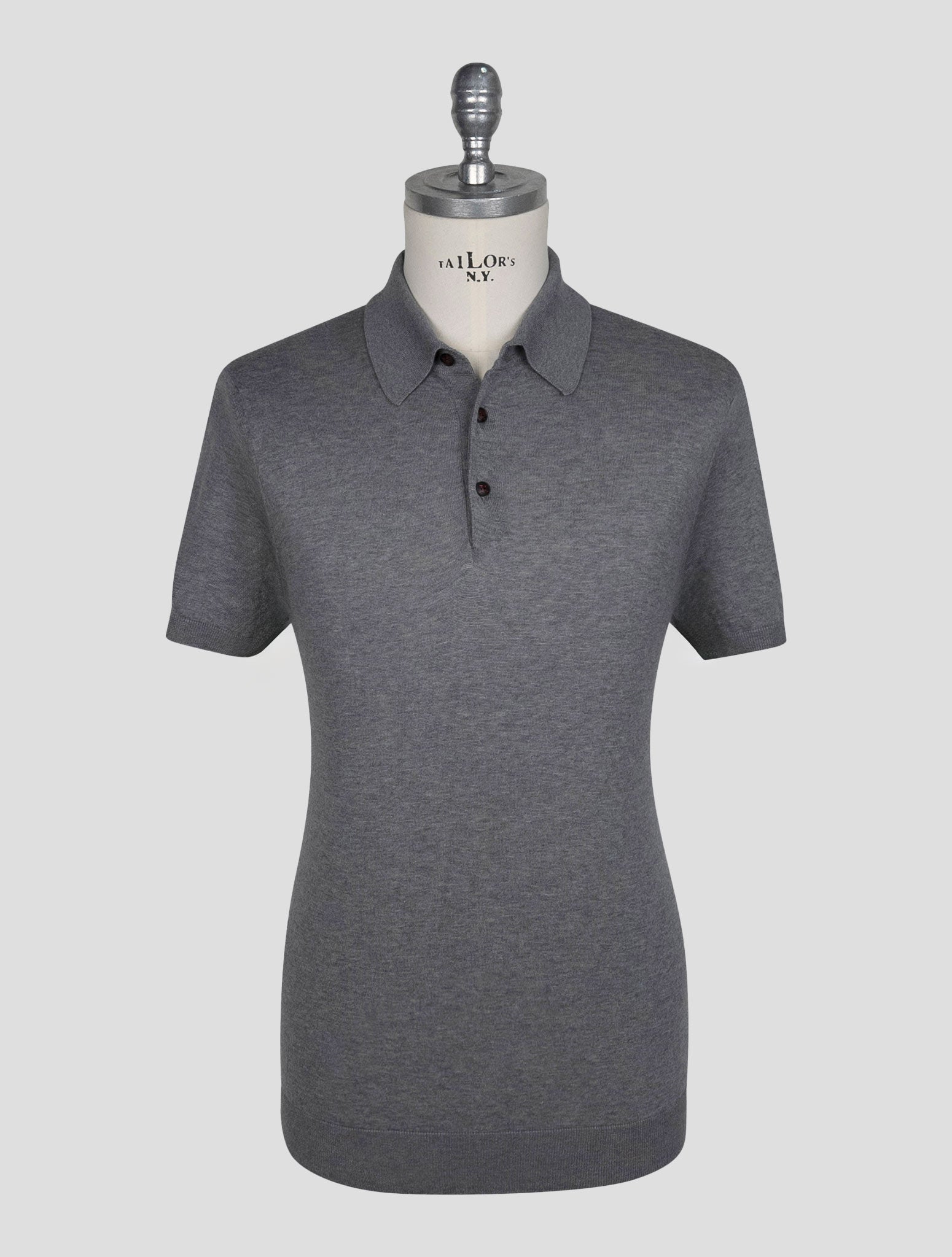 Kiton Gray Cotton Polo