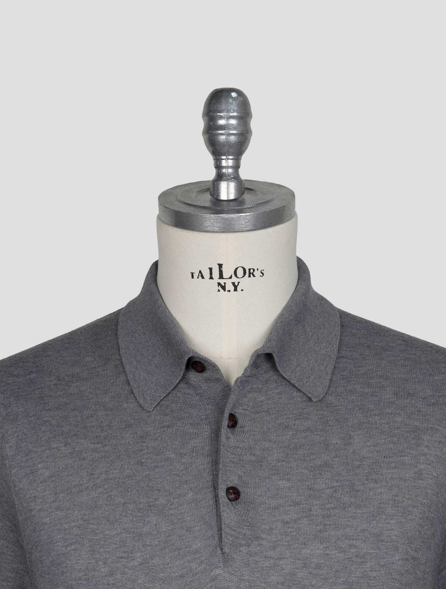 Kiton Gray Cotton Polo