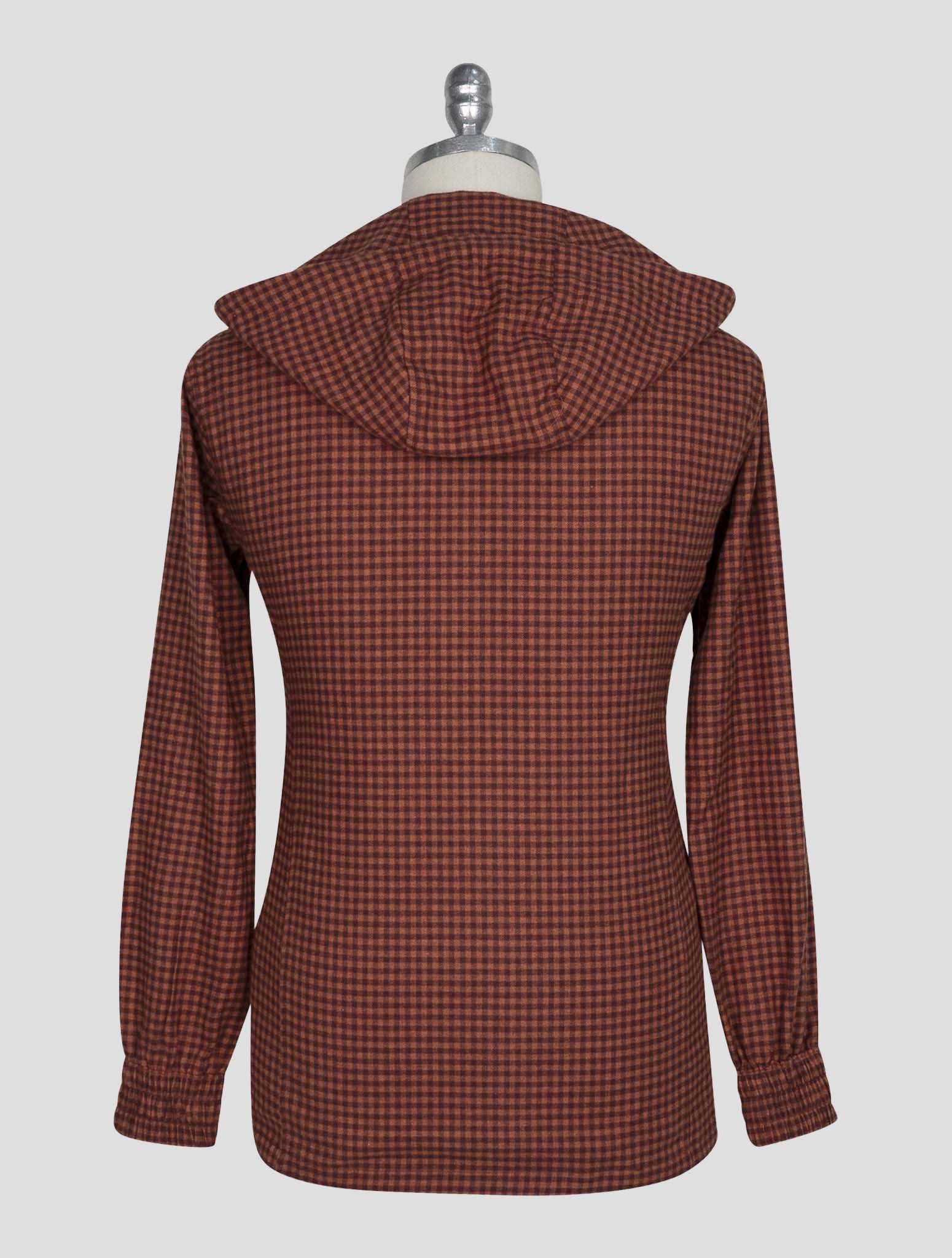 Kiton Orange Purple Cotton Shirt Umbi