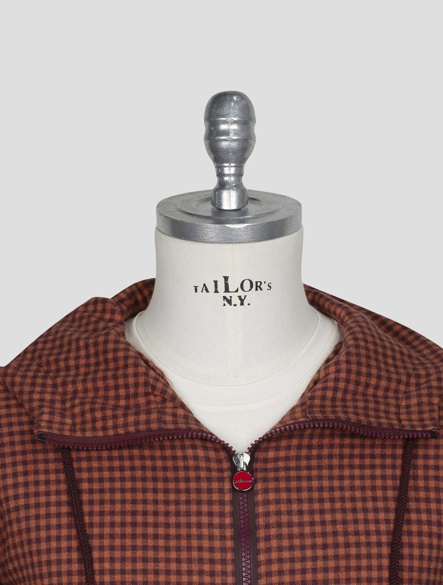 Kiton Orange Purple Cotton Shirt Umbi