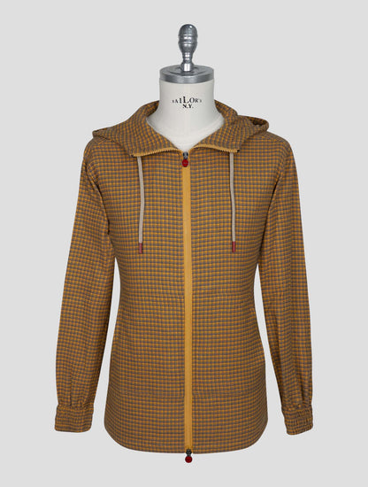 Kiton Light Blue Yellow Cotton Shirt Umbi