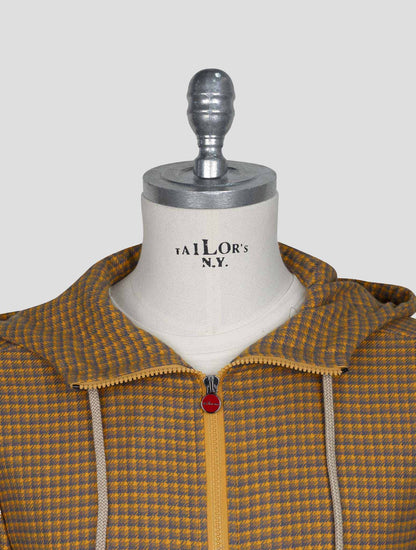 Kiton Light Blue Yellow Cotton Shirt Umbi