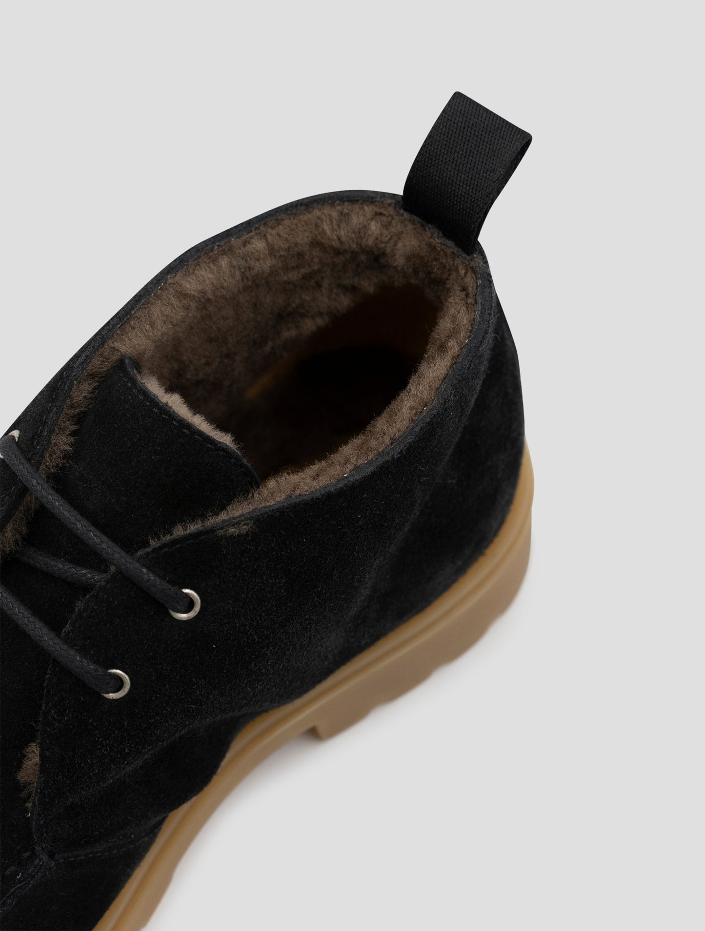 Kiton Black Leather Shearling Boots