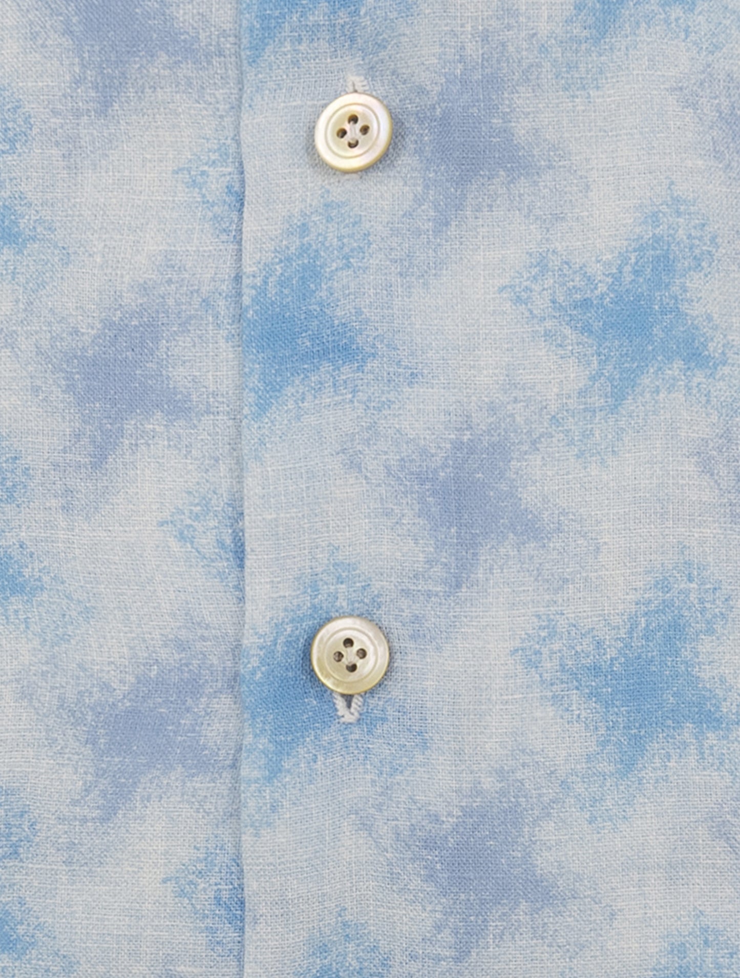 Kiton Light Blue White Linen Shirt