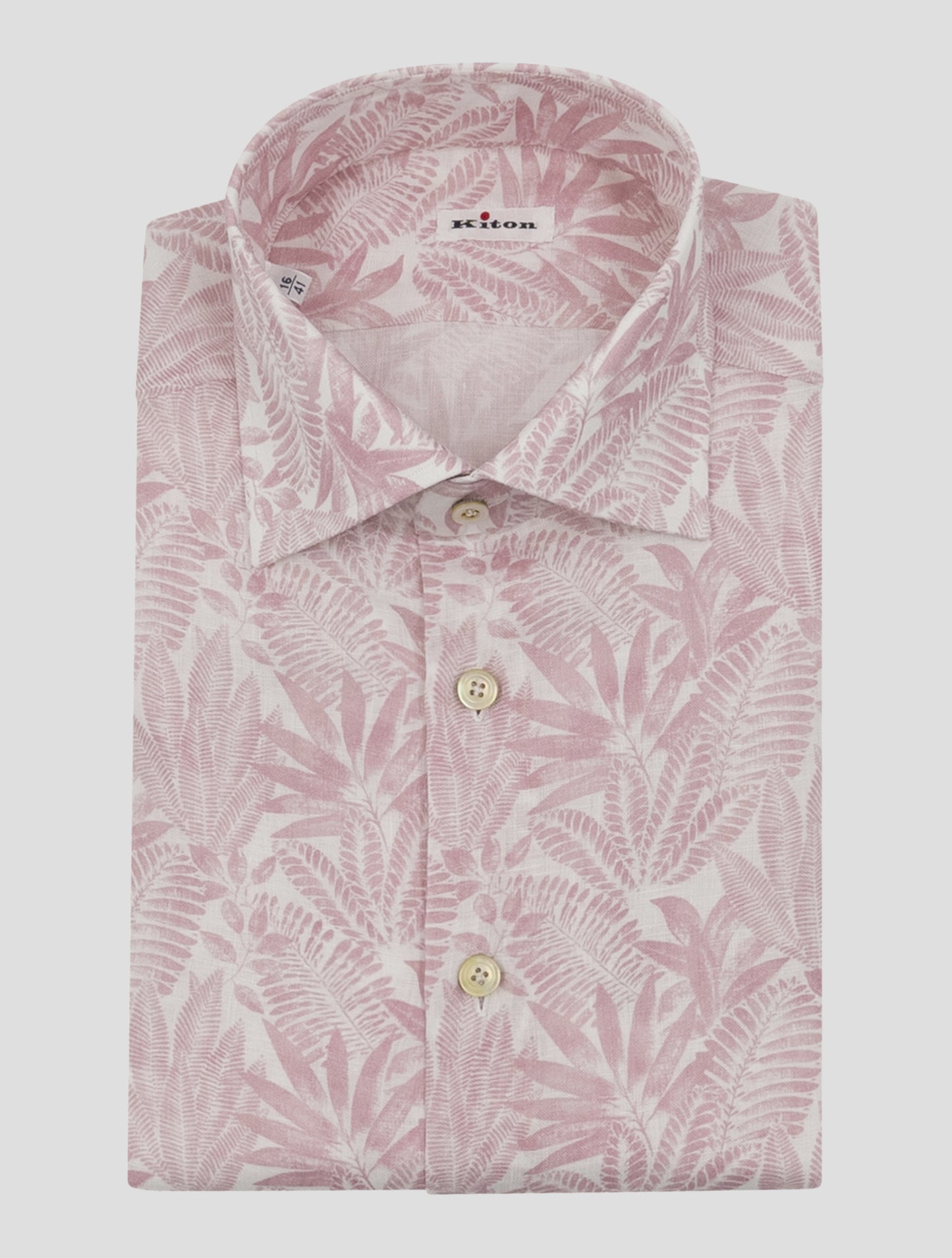 Kiton Pink White Linen Shirt