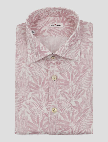 Kiton Pink White Linen Shirt