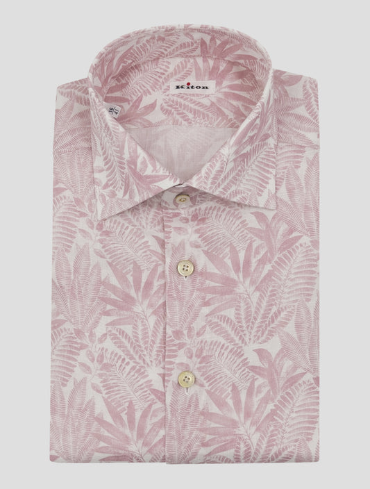 Kiton Pink White Linen Shirt