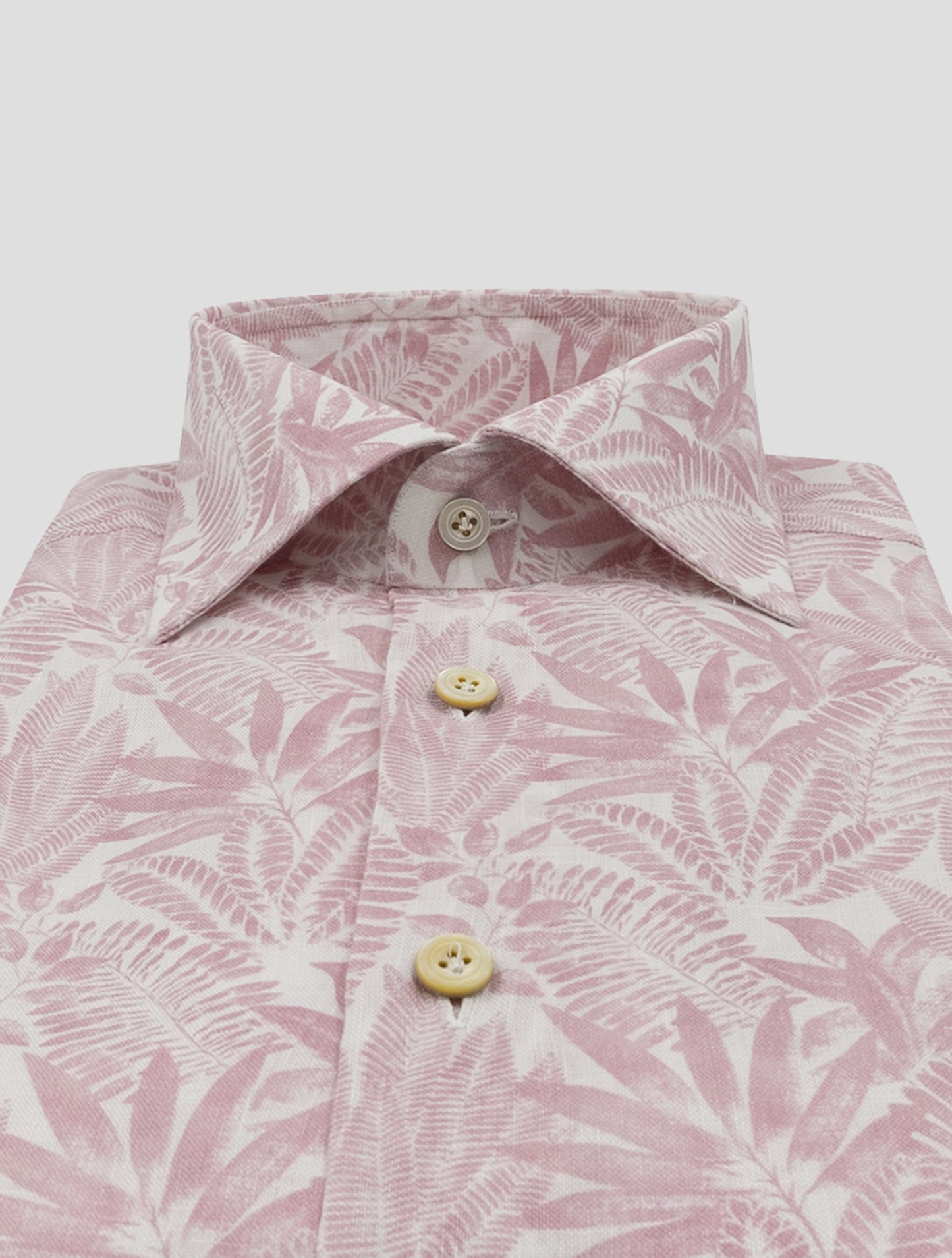 Kiton Pink White Linen Shirt