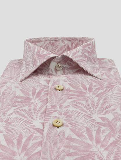 Kiton Pink White Linen Shirt