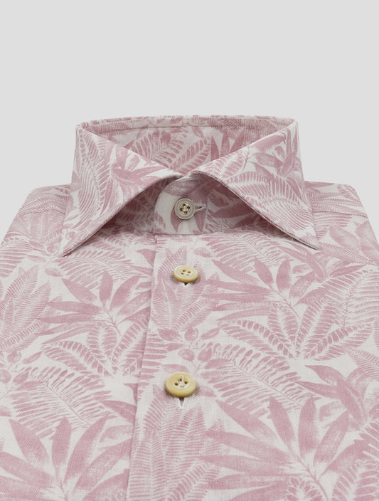 Kiton Pink White Linen Shirt
