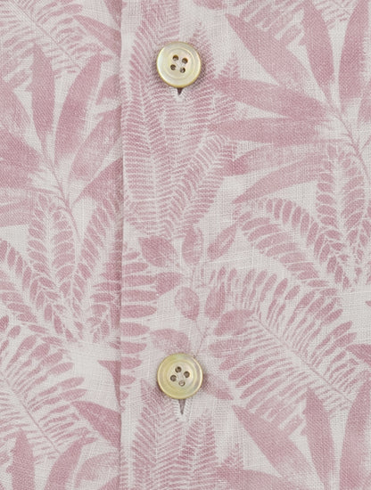 Kiton Pink White Linen Shirt
