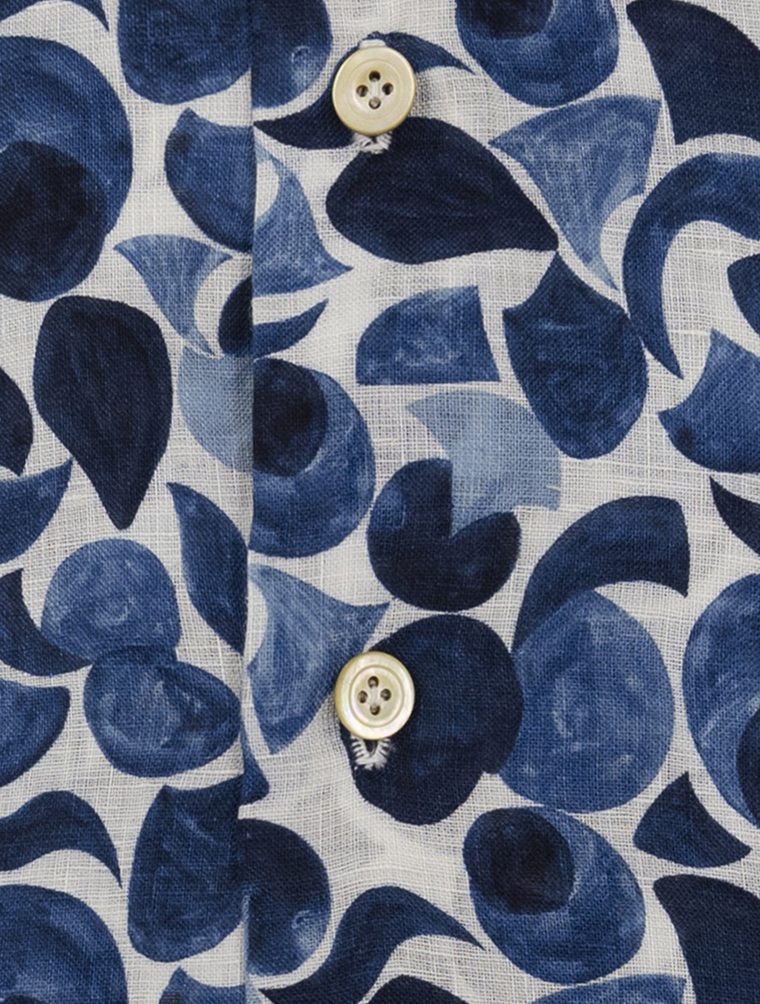 Kiton Blue White Linen Shirt