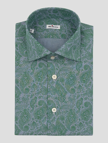 Kiton Gray Green Cotton Shirt