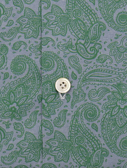 Kiton Gray Green Cotton Shirt