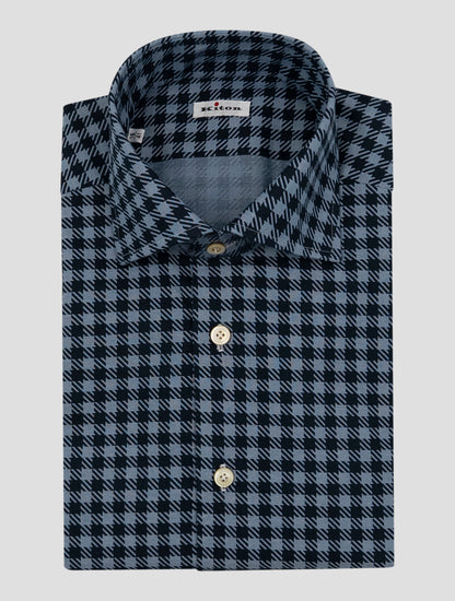 Kiton Blue Dark Blue Linen Shirt