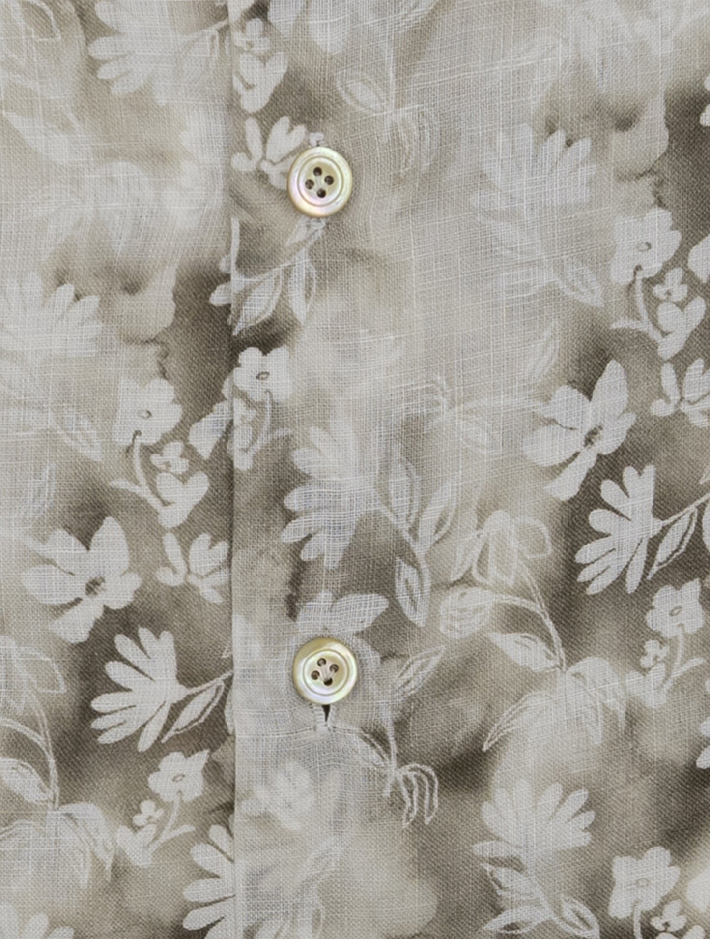 Kiton Beige White Linen Shirt