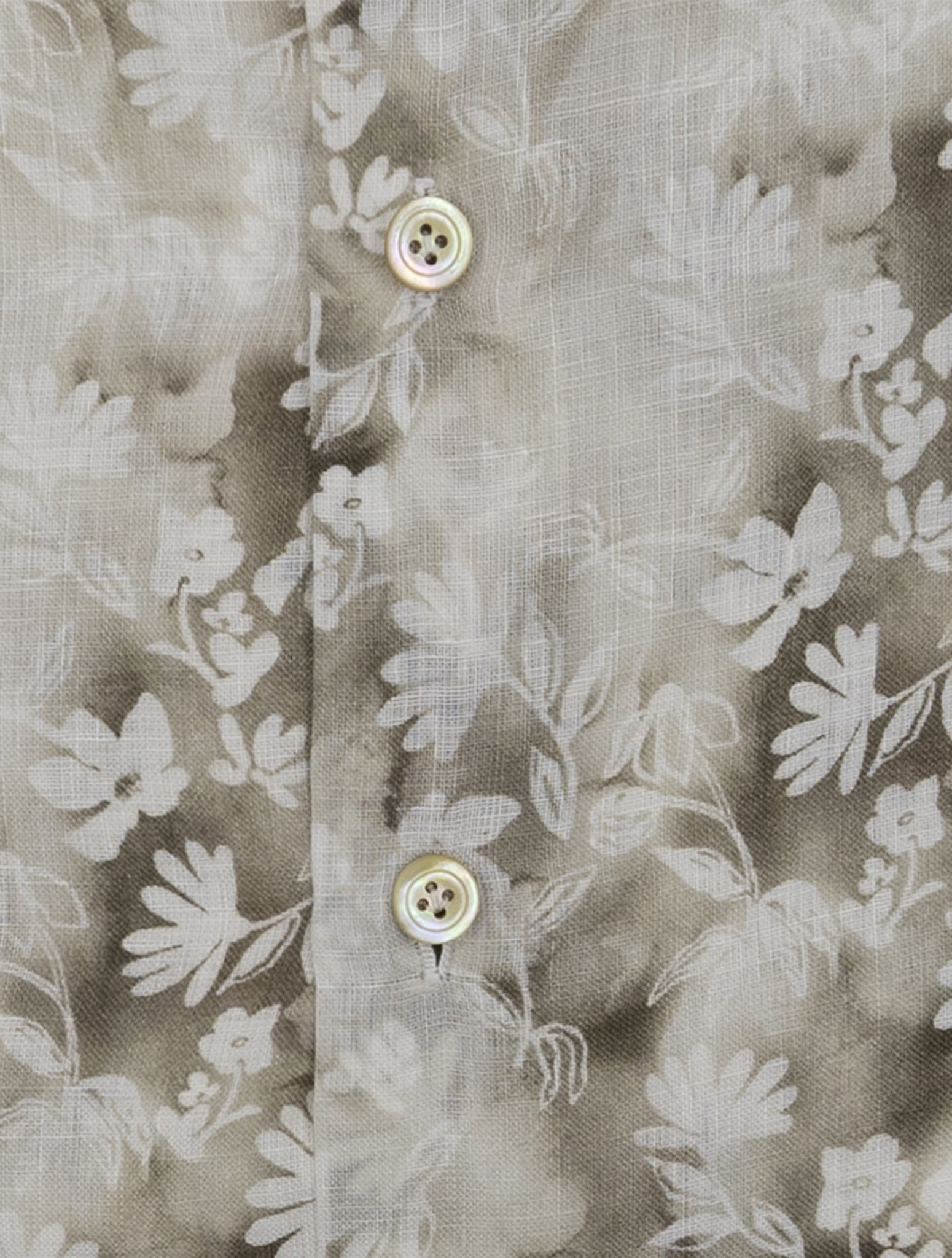 Kiton Beige White Linen Shirt