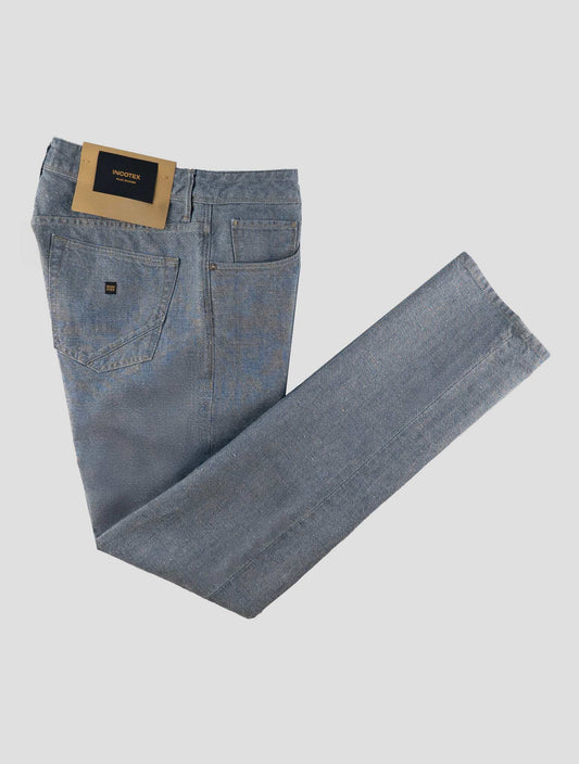 Incotex Light Blue Cotton Hemp Jeans