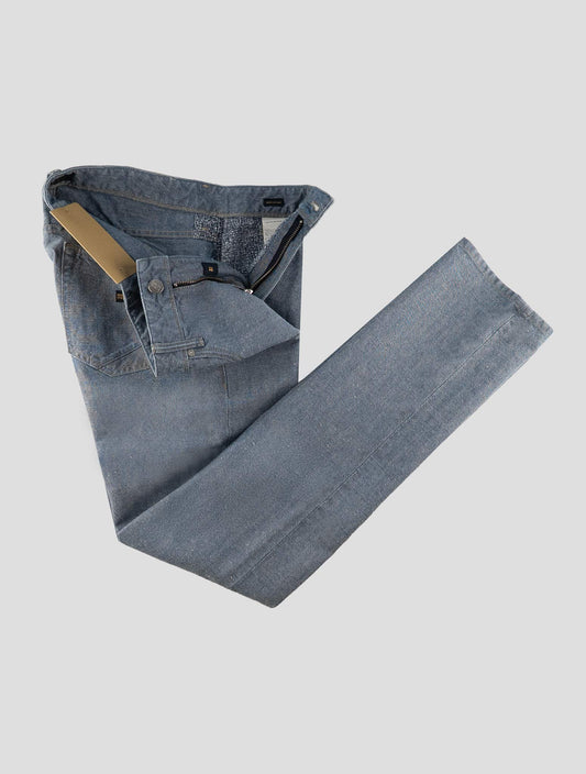 Incotex Light Blue Cotton Hemp Jeans