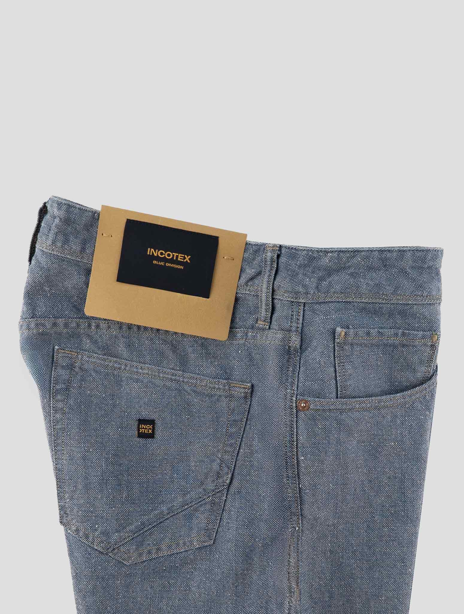 Incotex Light Blue Cotton Hemp Jeans
