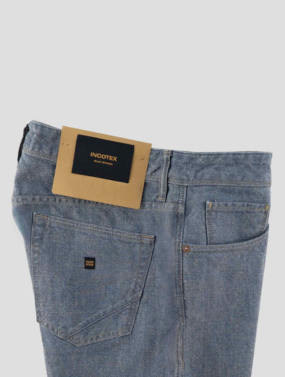 Incotex Light Blue Cotton Hemp Jeans
