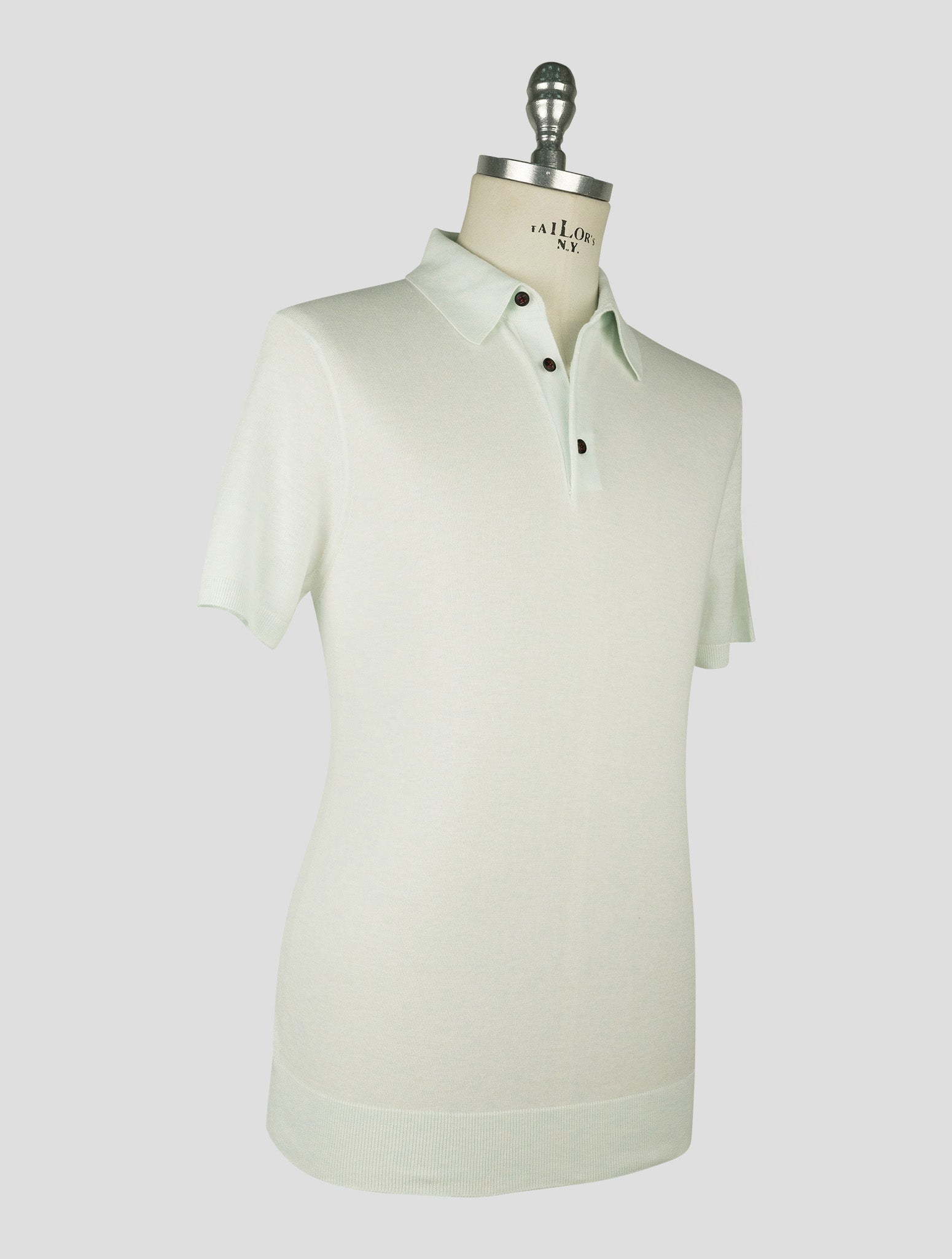 Kiton Light Green Cotton Polo