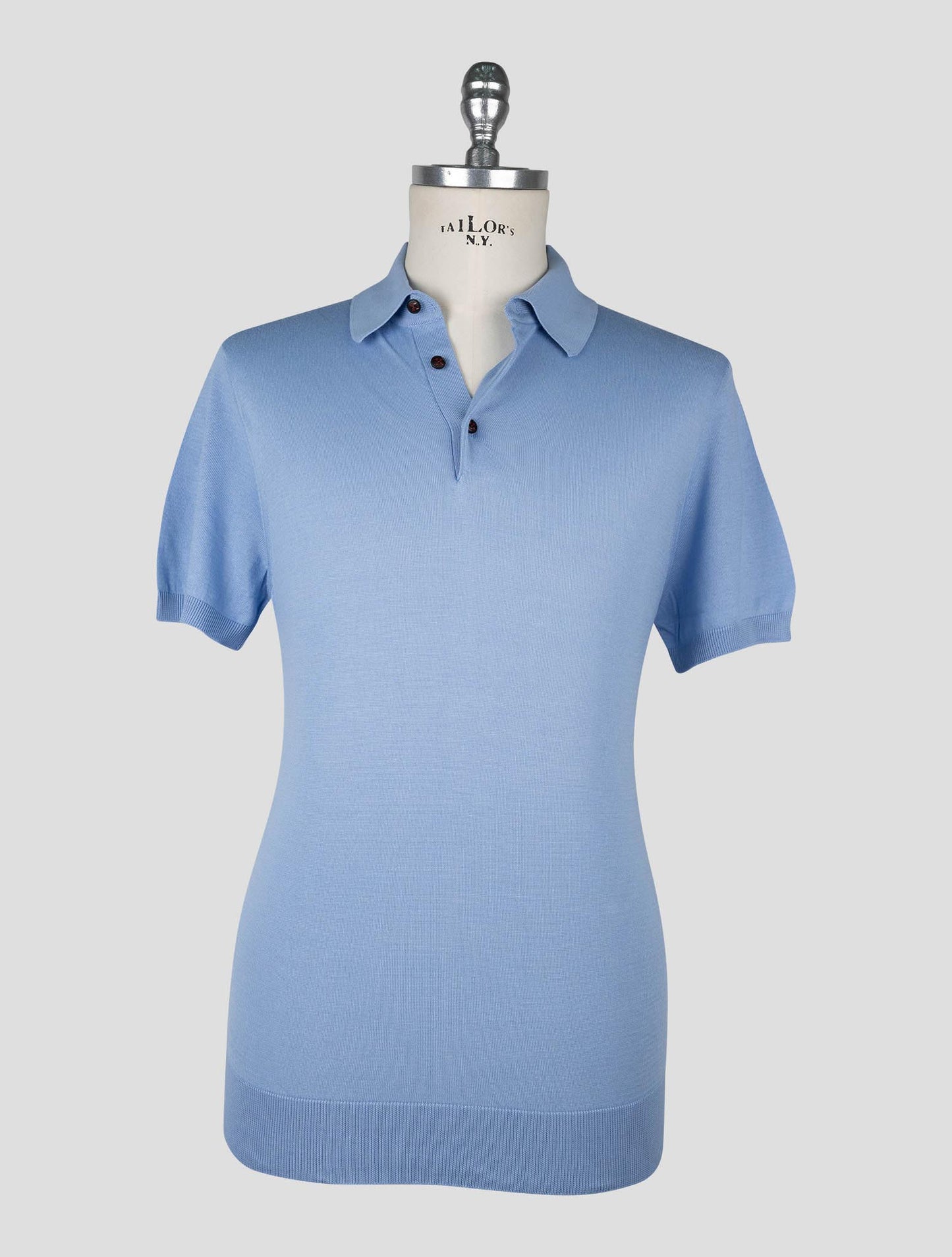 Kiton Light Blue Cotton Polo