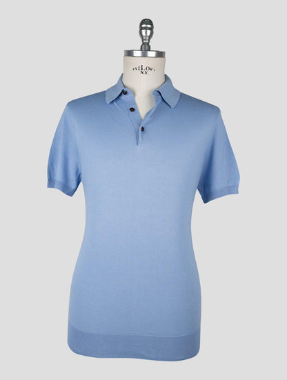 Kiton Light Blue Cotton Polo