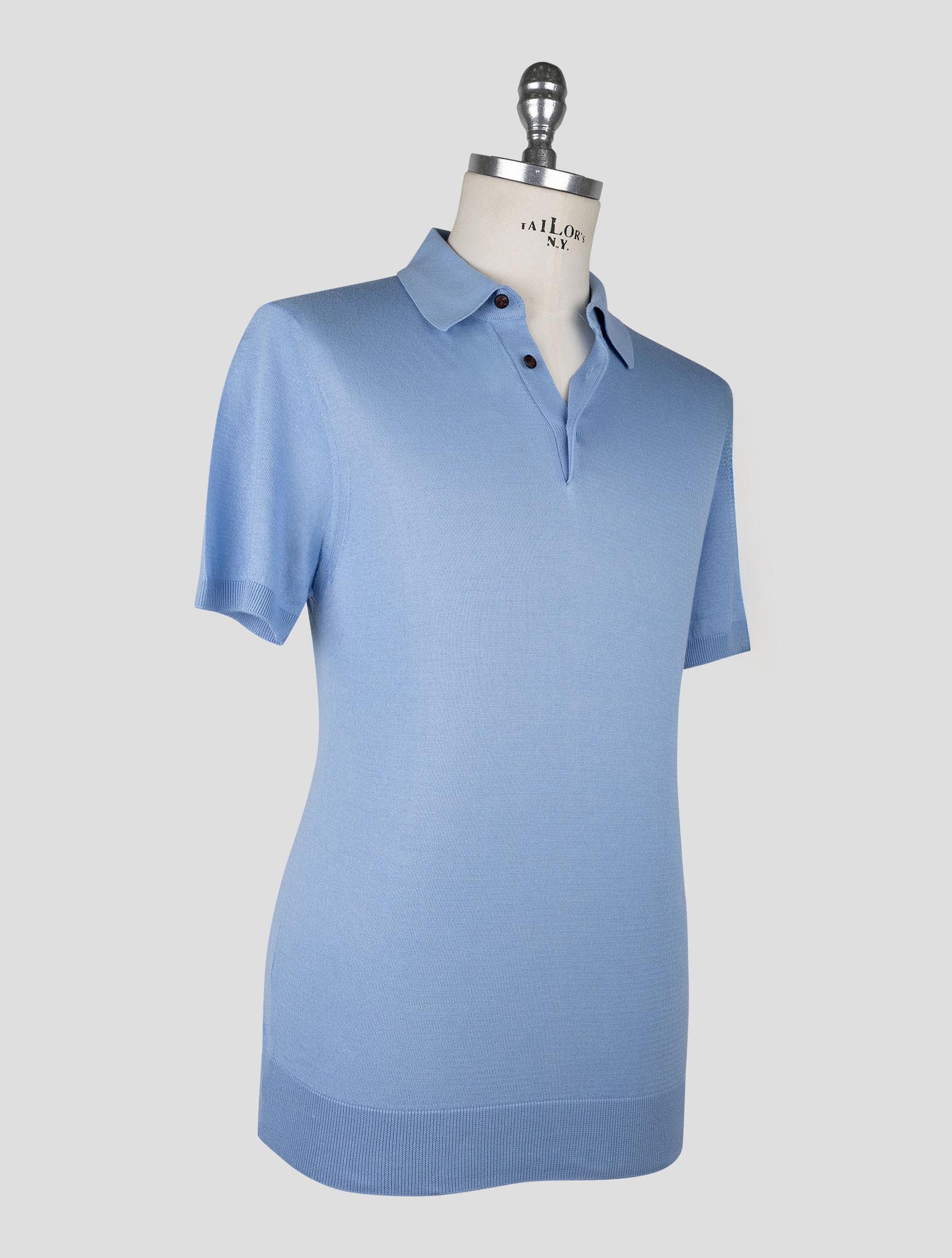 Kiton Light Blue Cotton Polo