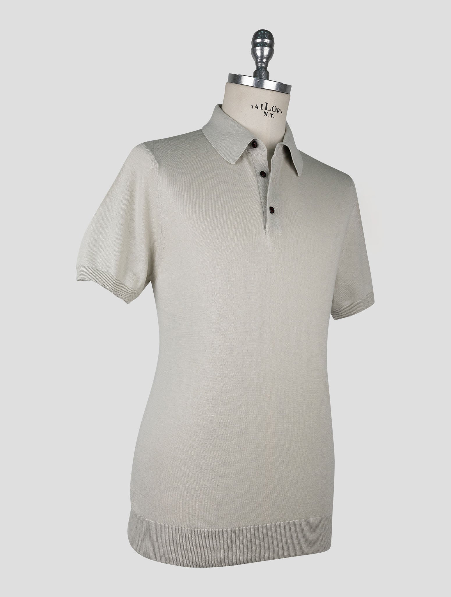 Kiton Light Gray Cotton Polo
