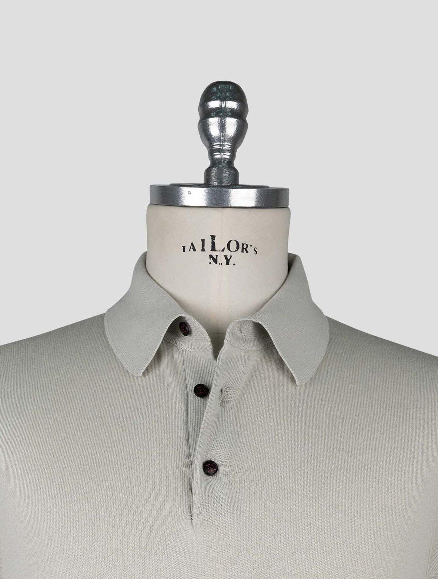 Kiton Light Gray Cotton Polo