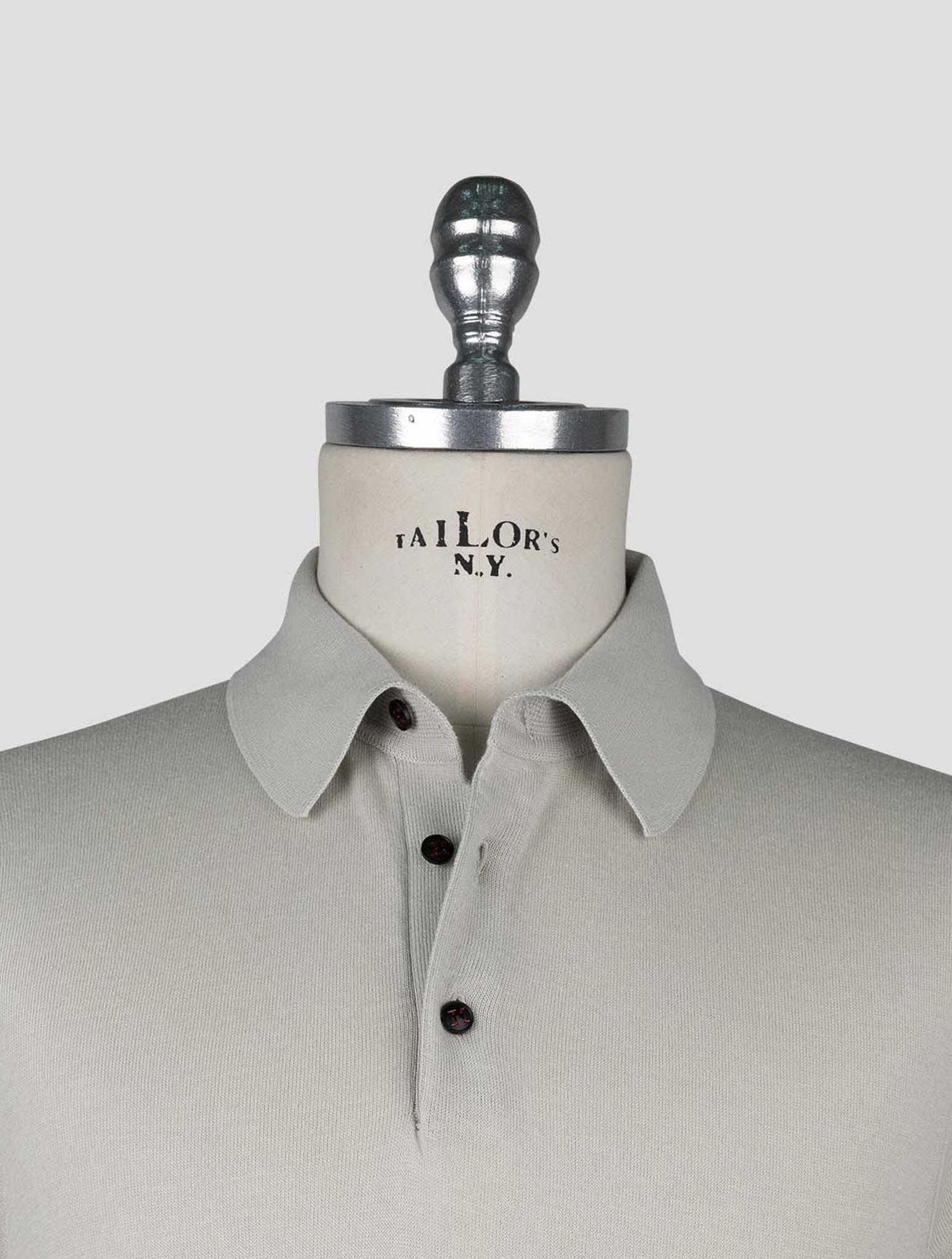Kiton Light Gray Cotton Polo