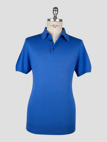 Kiton  Blue Cotton Polo